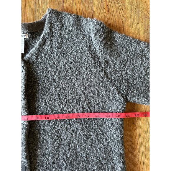 Rosanna Vtg Grey Sherpa Cardigan Wool Blend Sweater Size Medium - Picture 4 of 6